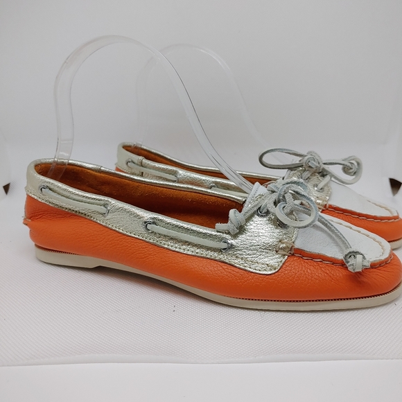 Sperry top sider orange and white boat shoe - Picture 5 of 8